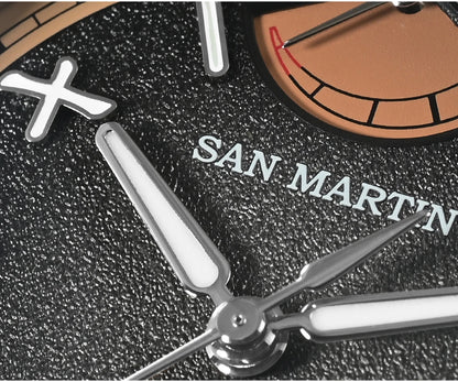 San Martin 39mm Miyota 9132 Power Reserve Display Men Luxury Sport Watch Automatic Mechanical Waterproof Original Design SN0144