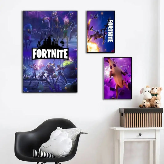 Cool F-Fortnite High-Definition Poster Sticker, Sprucing Up Home and Room Walls, Available in Diverse Styles
