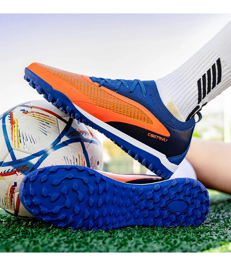 Nuove scarpe da calcio da uomo per esterno con tacchetti, traspiranti, antiscivolo, per adulti, scarpe sportive da calcio con tacchetti lunghi per allenamento, ragazzi e partite, confortevoli