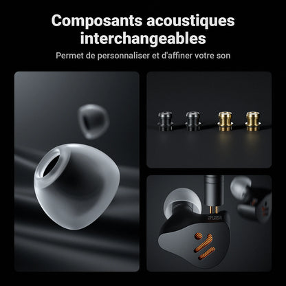 Fosi Audio IM4 Hifi Wired Earphones Open-Back Dynamic Drivers IEM Headphones For Music Monitoring Gaming Earbuds