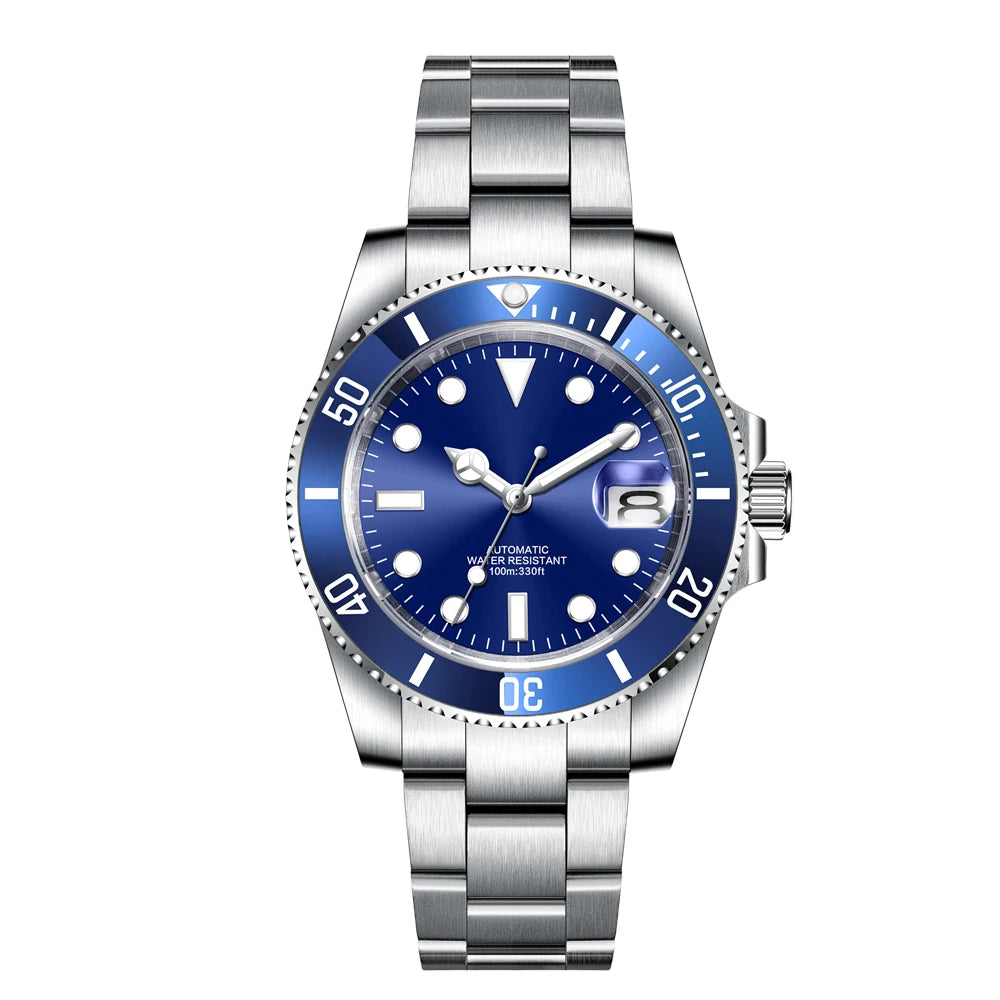 Customized Logo Reloj Men's Mechanical Automatic Wristwatch NH35 Movement 40mm Dial 100M Waterproof Sapphire Glass DIY Corgeut