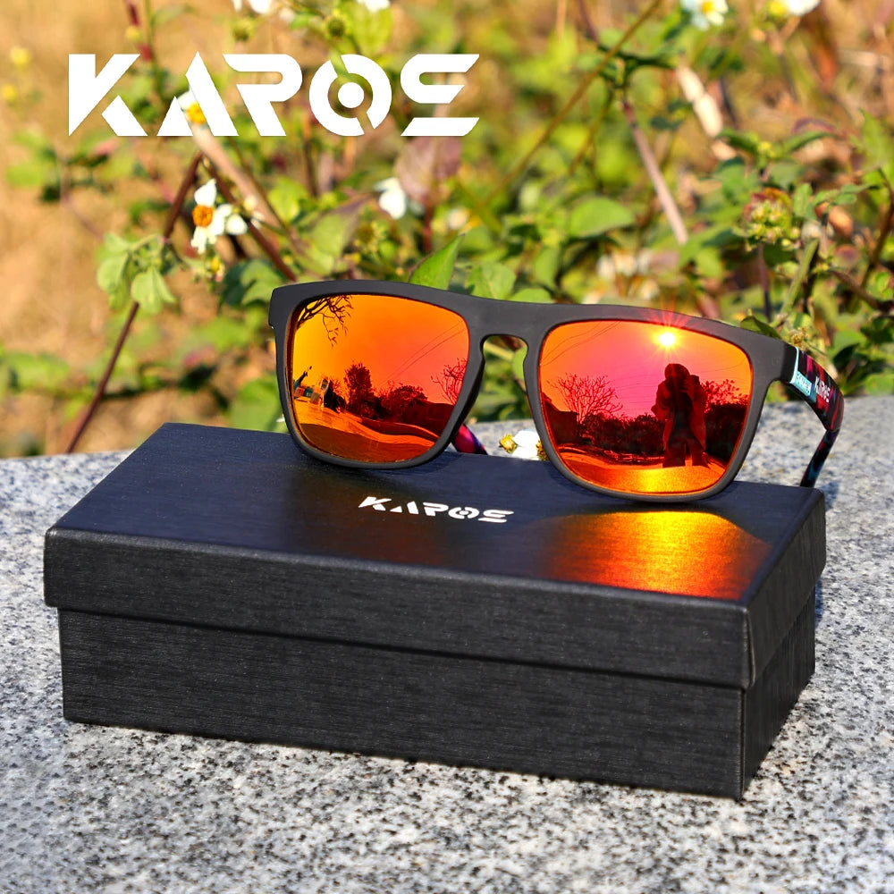 Karos Vintage Polarized Sunglasses Fashion Square Travel Driving Fishing Glasses Men Women Sports UV400 Eyewear Box YZ2024WB