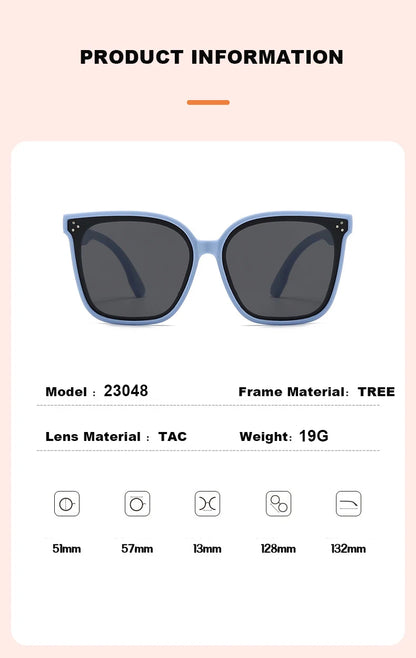 Children's Sunglasses Large Frame Fashionable Sunshade Anti-ultraviolet Silicone Polarized Children's Glasses 23048 23048