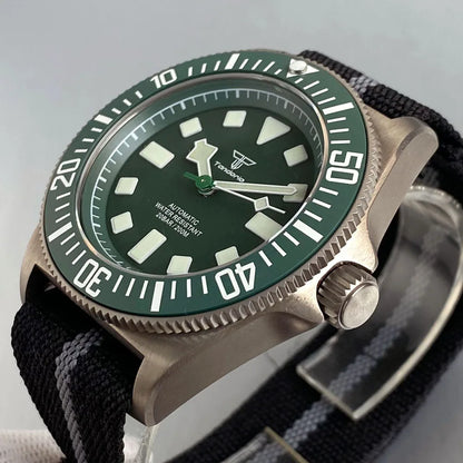 Titanium Case Tandorio 42mm Retro FXD NH35 PT5000 Mechanical Men Watch Sapphire 200M Diver Watches Luminous Montres hommes