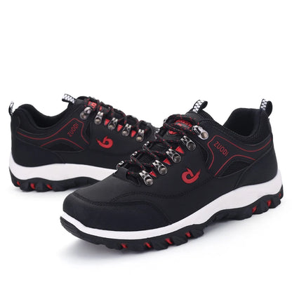 Sapatos casuais em pele para homem, ténis leves de caminhada para primavera, outono e inverno
