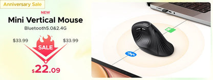 Rato sem fios UGREEN Bluetooth 5.0 ergonómico 4000DPI com 6 botões silenciosos para MacBook, tablet, portáteis, computador e PC, rato 2.4G