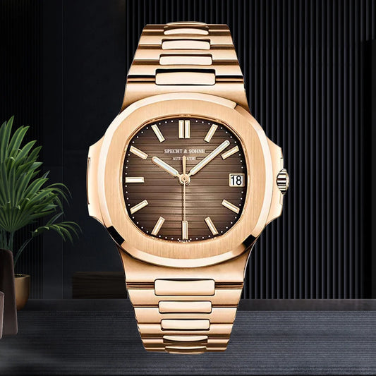 New Specht&Sohne Men's Watches Mechanical Watch Japan Miyota 8215 Movement Rose Gold Stainless Steel Classic 5711 Watch Waterproof