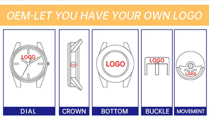 Custom Logo Diy Automatic Mechanical Watches For Man Business Multification Date Day Month Year 316L Mechanical Men's Watches