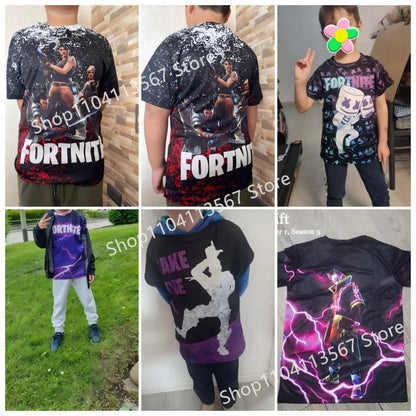 Тениска Fortnite за мъже Shoot Game Battle Hero, тениска Victory Royale, облекло за деца, тениски за момчета и момичета на възраст 2-14 години