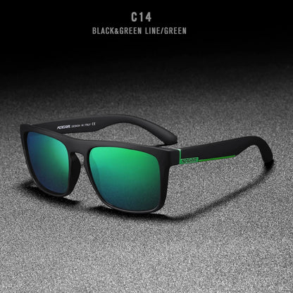 KDEAM Polarized Designer Square Sunglasses Men or Women Elastic Paint Frame Mirror Sun Glasses 17 Colors Available