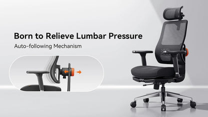 NEWTRAL MagicH-BPro Ergonomic Chair with Footrest AutoFollowing Backrest Headrest Adaptive Lower Back Support Adjustable Armrest