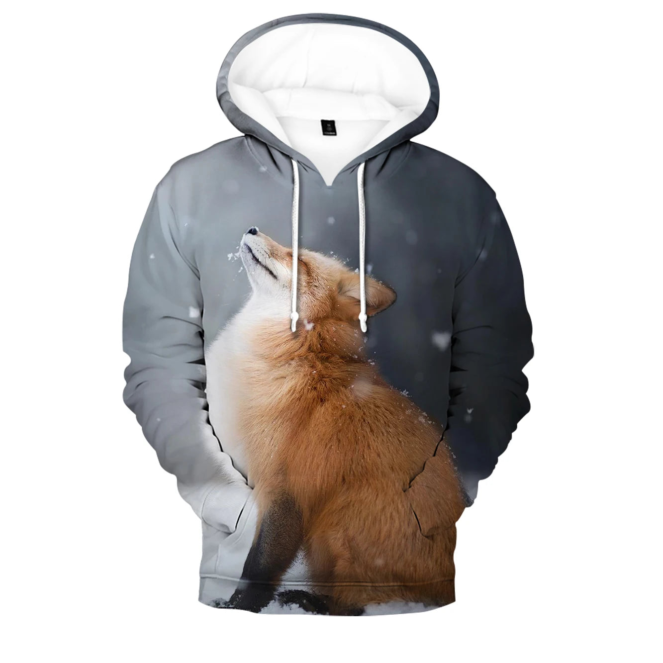 Suositut hip hop -tyyliset uutuushupparit ja collegepaidat, mukava uusi Fox 3D -printti, miehille/naisille, aikuisille/lapsille, rennot puserot