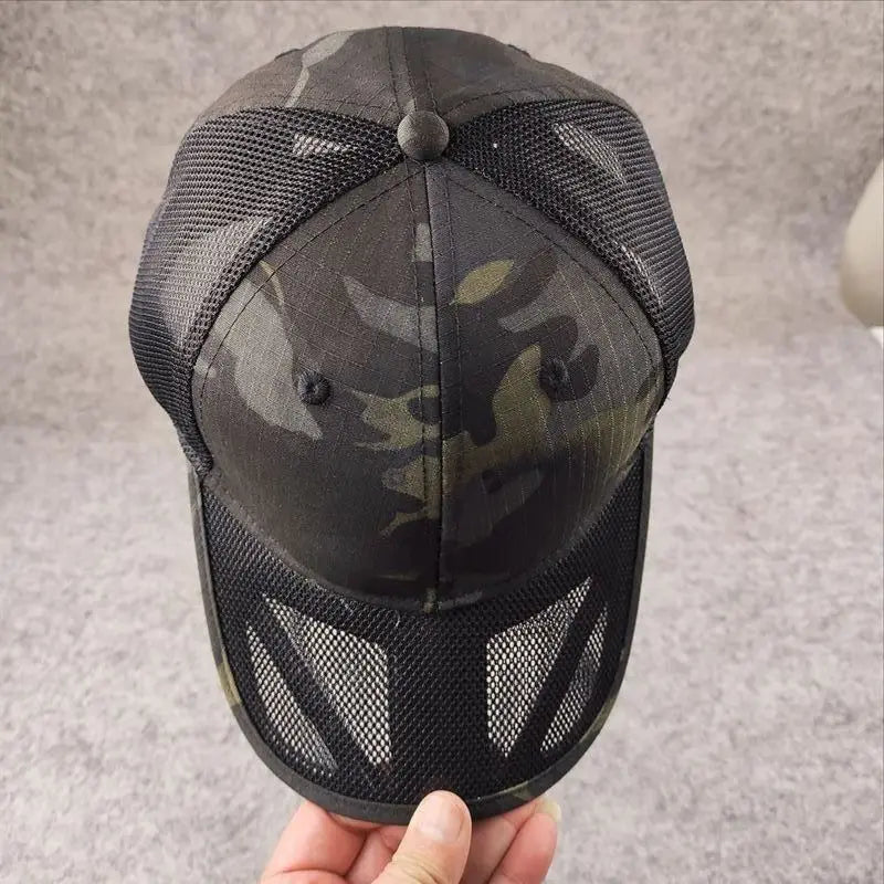 Summer Breathable Mesh Baseball Cap for Men Big Head Size Adjustable Men's Cap Casual Camouflage Outdoor Jungle Caps Male 62cm