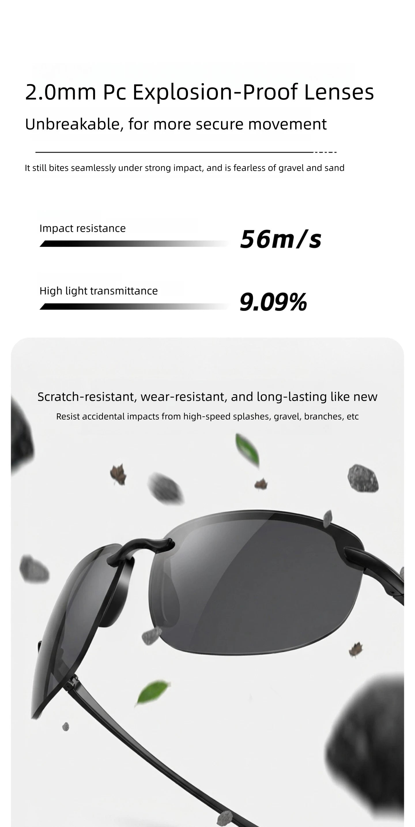 CAPONI Polarized Sunglasses For Men Original Design Outdoor Sport Running Driving Sun Glasses Photochromic Black Shades BS36502