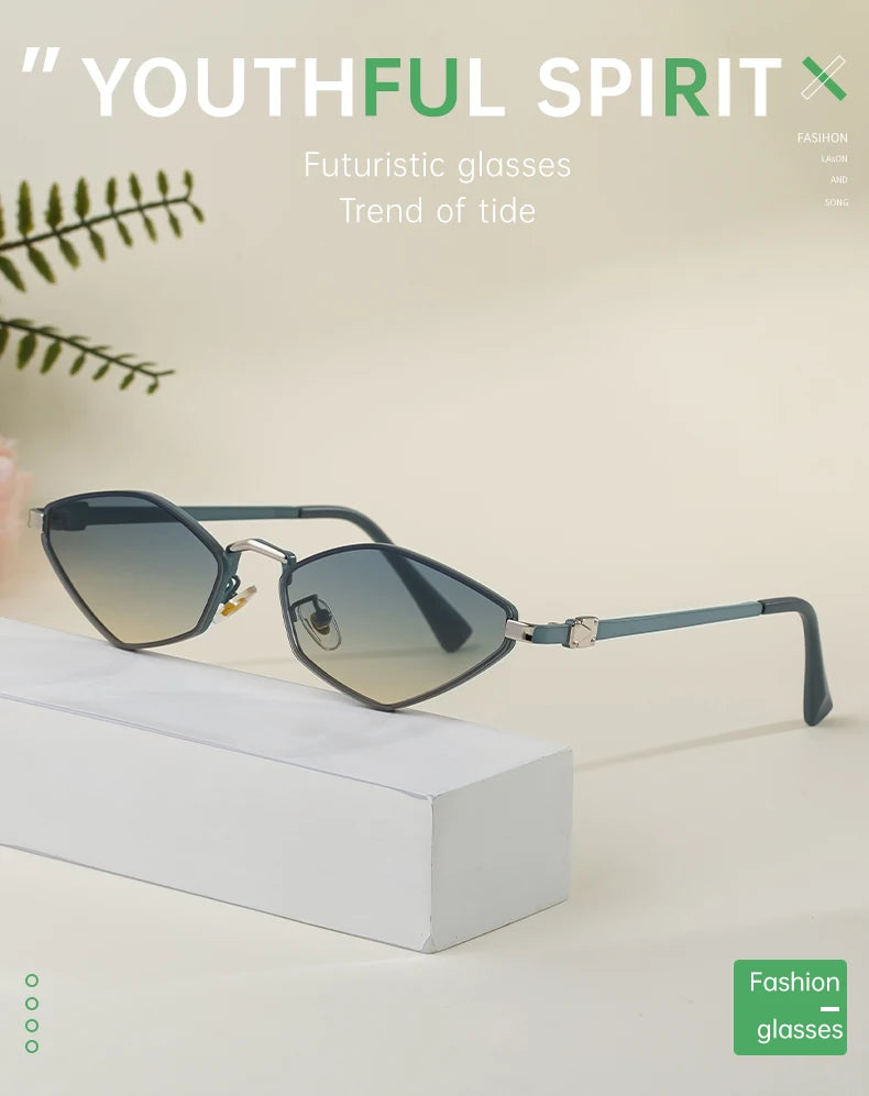 Small Frame Hexagon Punk Sunglasses Women 2026 Luxury Brand Polygon Sun Glasses For Ladies Classic Shades Cat Eye Eyewear