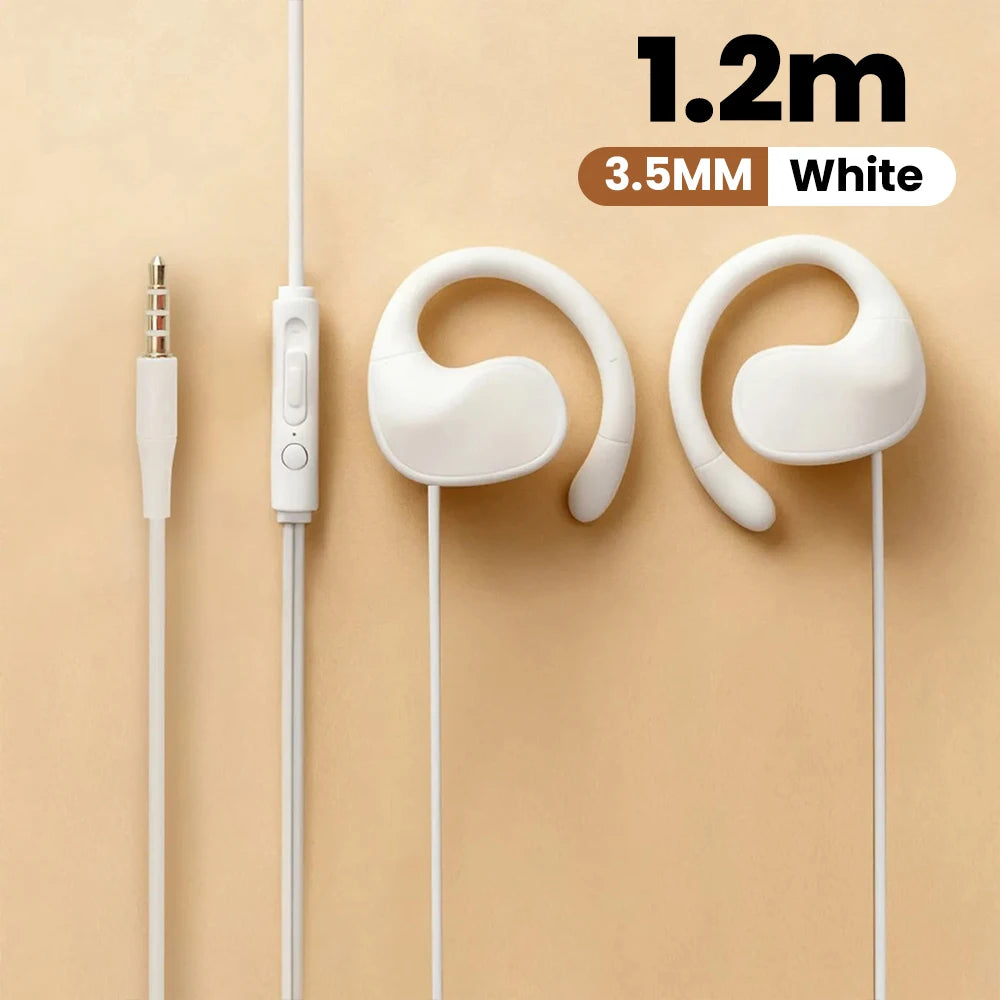 Écouteurs filaires supra-auriculaires 3,5 mm/Type C, écouteurs filaires à clipser, son surround Hi-Fi, basses puissantes, écouteurs sportifs pour jeux avec micro