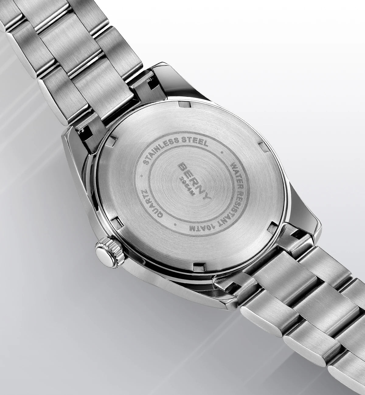 BERNY men’s watch – Quartz watch, sapphire crystal, luminescent hands, water-resistant to 10 ATM, made entirely of stainless steel – Elegant and casual style, ideal for everyday wear or professional occasions