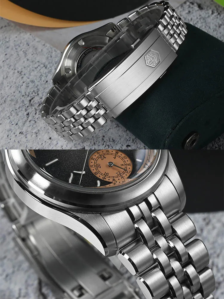 San Martin 39mm Miyota 9132 Power Reserve Display Men Luxury Sport Watch Automatic Mechanical Waterproof Original Design SN0144
