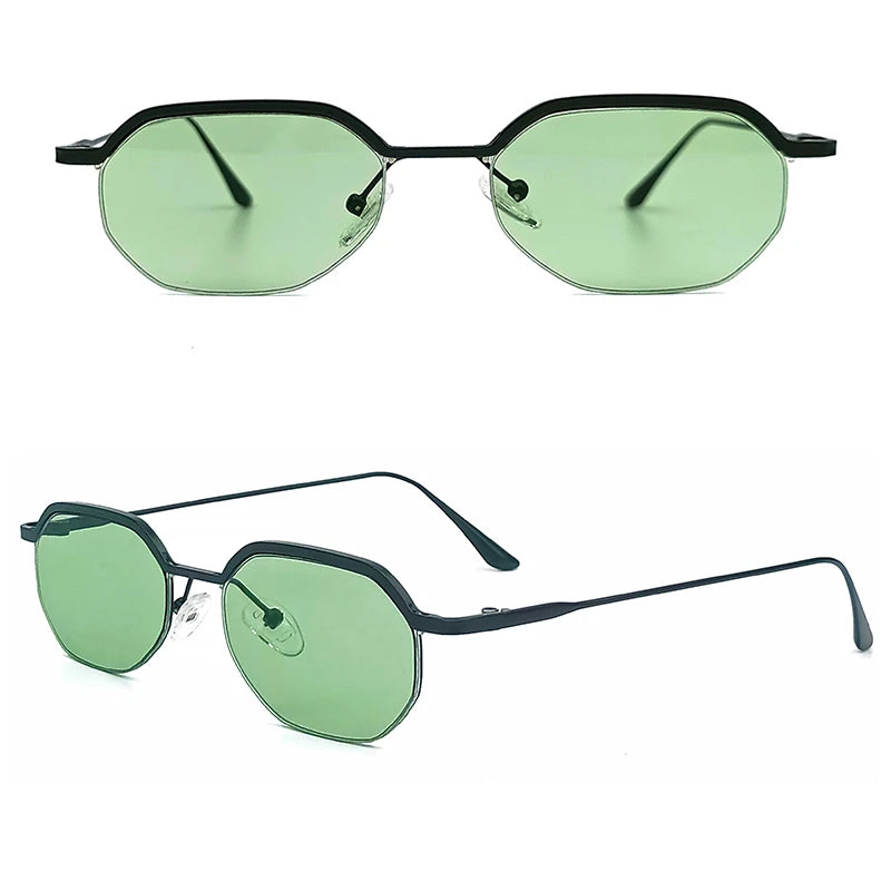 Caterside New Retro Small Frame Sunglasses Men's Polygonal Lenses Sun Glasses Women Business Travel Party Eyewear Summer Style