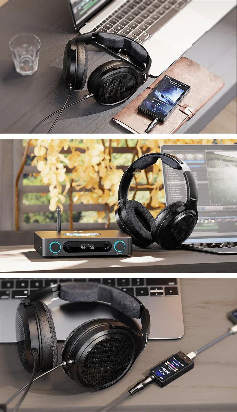 FiiO JT7 Planar Magnetic Audiophile Headphones – Over-Ear HiFi Wired Headset with 95x86mm Driver, Adjustable Headband, 4.4mm/3.5mm Cable