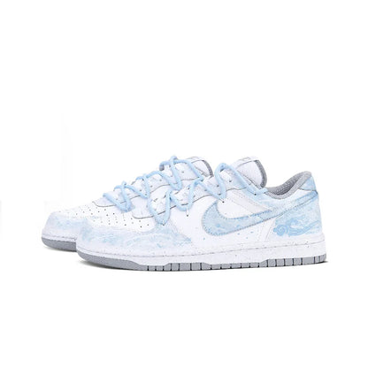 Zapatillas personalizadas Nike Dunk «Fog Hidden Auspicious Clouds»: zapatillas de caña baja de estilo retro «High-Street» con diseño de tinta china difuminada, unisex