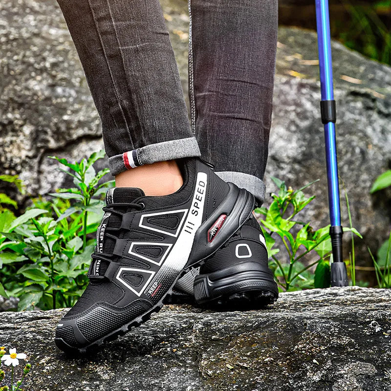 Men’s Lockless Cycling Shoes, Outdoor Mountain Cross-Country Non-Slip Hiking Shoes, Breathable Sports Shoes, Road Cycling Shoes