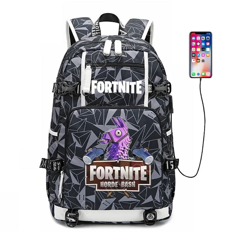 Fortnite Game Print Student Backpack Boys Girls Large Capacity School Bag Waterproof Lightweight Durable Bookbag Birthday Gift