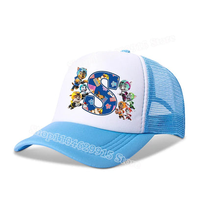 Paw Patrols Baseball Cap Boys Girls Cartoon Anime Chase Skye A-Z Letters Print Hat Summer Athleisure Adjustable Casual Hats Gift