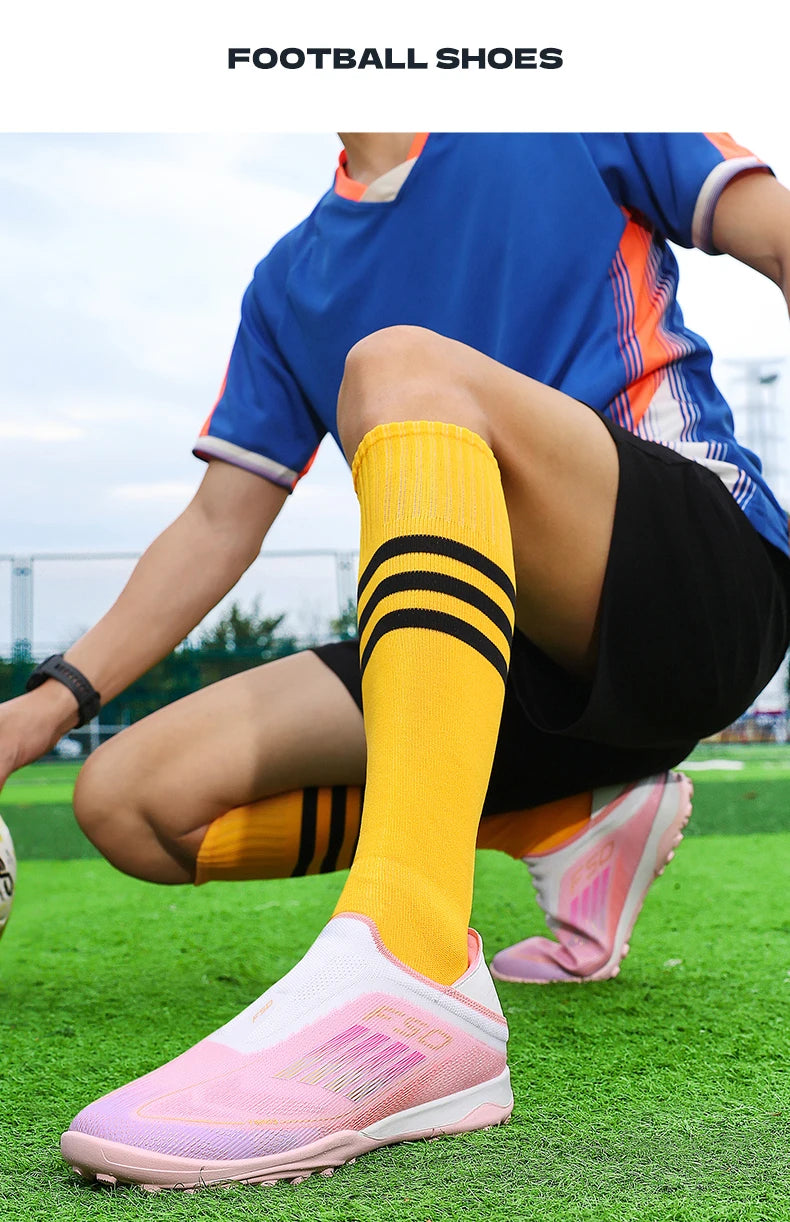 New Men Soccer Shoes Cleats Training Boys Sport Football Boots FG/TF Non Slip Match Breathable Adult Long Spikes Outdoor Sneaker