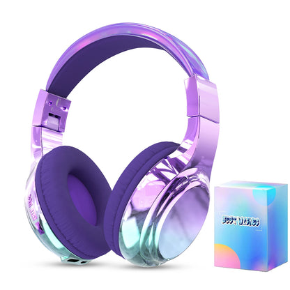 Gradient Kids Bluetooth Headphones Over Ear Girls Wireless Headphones With Mic Foldable Lightweight Headset For School Travel