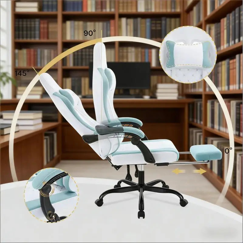 Ergonomic Gaming Chair for Home Office, Breathable Fabric Office Chair with 360° Swivel Wheels, Adjustable Height Computer Desk Chair, Comfortable Gaming & Office Chair