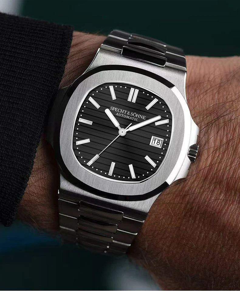 Specht&Sohne 2025 Nuevo reloj clásico de lujo para hombre, reloj automático para hombre en acero inoxidable con zafiro, 8215 reloj de pulsera mecánico