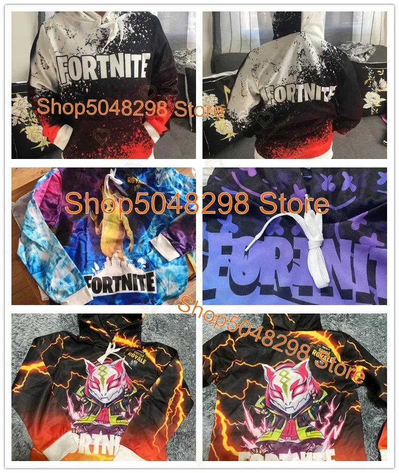 Men Women Hoodie 3D Battle Royale Print Fortnite Victory Printed Hoodies Boys Girls Hooded Streetwear Sweatshirts