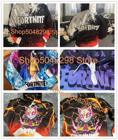 Men Women Hoodie 3D Battle Royale Print Fortnite Victory Printed Hoodies Boys Girls Hooded Streetwear Sweatshirts