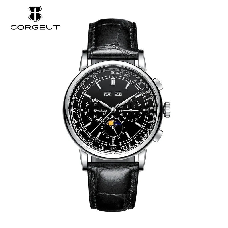Custom Logo Diy Automatic Mechanical Watches For Man Business Multification Date Day Month Year 316L Mechanical Men's Watches