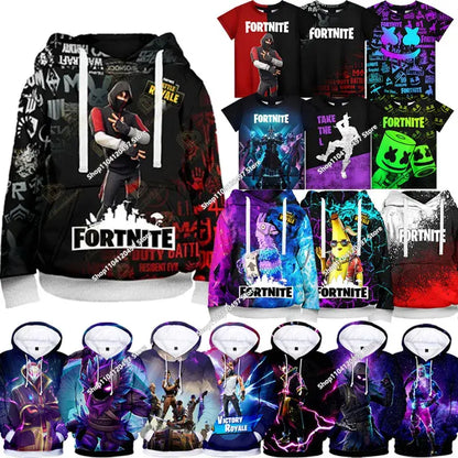 Children's Clothing Autumn Pullover T-shirt Hoodie New Fortnite Kids' Casual Wear Comfortable Streetwear