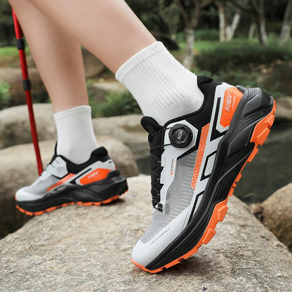 Spring & Summer Men's Running Shoes Outdoor Hiking, Wear-Resistant Trail Shoes with BOA Closure, Breathable Sports & Casual Style