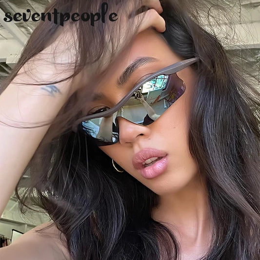 Sports Sunglasses Women Outdoor Cycling Goggle Men Fashion One-Piece Windproof Sunglass Male 2026 New Semi-Rimless Sun Glasses