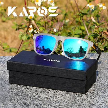 Karos Vintage Polarized Sunglasses Fashion Square Travel Driving Fishing Glasses Men Women Sports UV400 Eyewear Box YZ2024WB