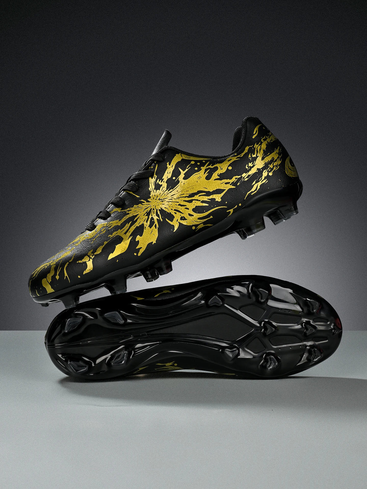 Chaussures de football pour hommes AG/FG pour terrain ferme, crampons en caoutchouc antidérapants, respirantes en PU, pour adultes, pour la pratique et la compétition de football en extérieur.