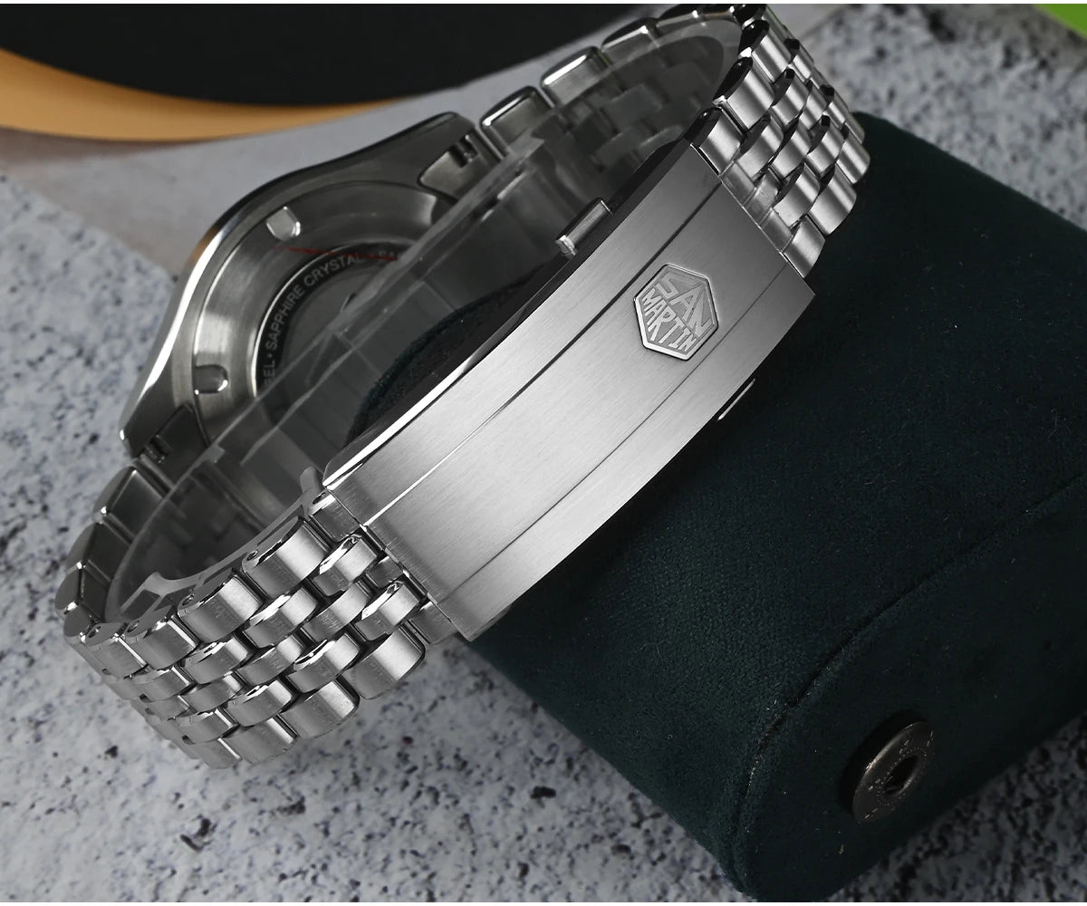 San Martin 39mm Miyota 9132 Power Reserve Display Men Luxury Sport Watch Automatic Mechanical Waterproof Original Design SN0144