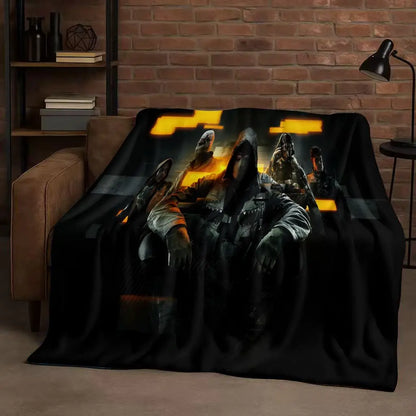HD Classic Gun Game Call of Duty COD Ghost Simon Flannel Blanket,Ultra Soft Warm Plush Throw for Home Bedroom Bed Sofa Cover Kid