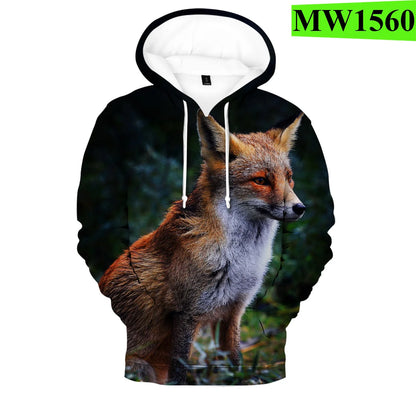 Suositut hip hop -tyyliset uutuushupparit ja collegepaidat, mukava uusi Fox 3D -printti, miehille/naisille, aikuisille/lapsille, rennot puserot