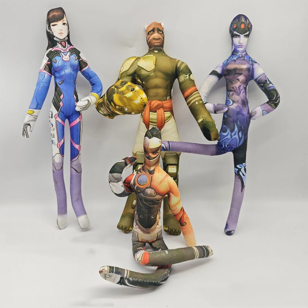 26cm pluszowa figurka z elastycznym drutem do różnych pozycji – Overwatch D.Va / Doomfist / Genji / Widowmaker, pluszowa lalka коллекkcjonerska