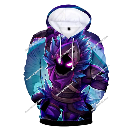 Hoodie Anime Fortnite Infantil, Sweatshirt Masculina Streetwear Hip-Hop Desportiva, Casual, Corte Largo, Moda Outdoor