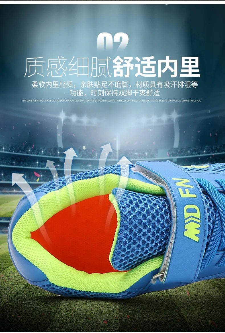 Stylish and Comfortable Boys' and Girls' Training Game Sneakers for Indoor and Outdoor Lawn, Youth Student Soccer Shoes Sizes 29-39
