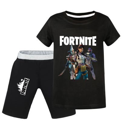 Fortnite Summer Kids Cartoon T-shirts Shorts Two-piece Set Baby Boys Tracksuit Girls Outfits505