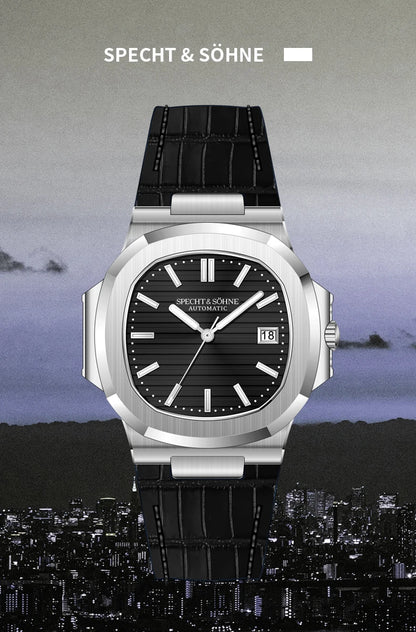Specht&Sohne 2025 Nuevo reloj clásico de lujo para hombre, reloj automático para hombre en acero inoxidable con zafiro, 8215 reloj de pulsera mecánico