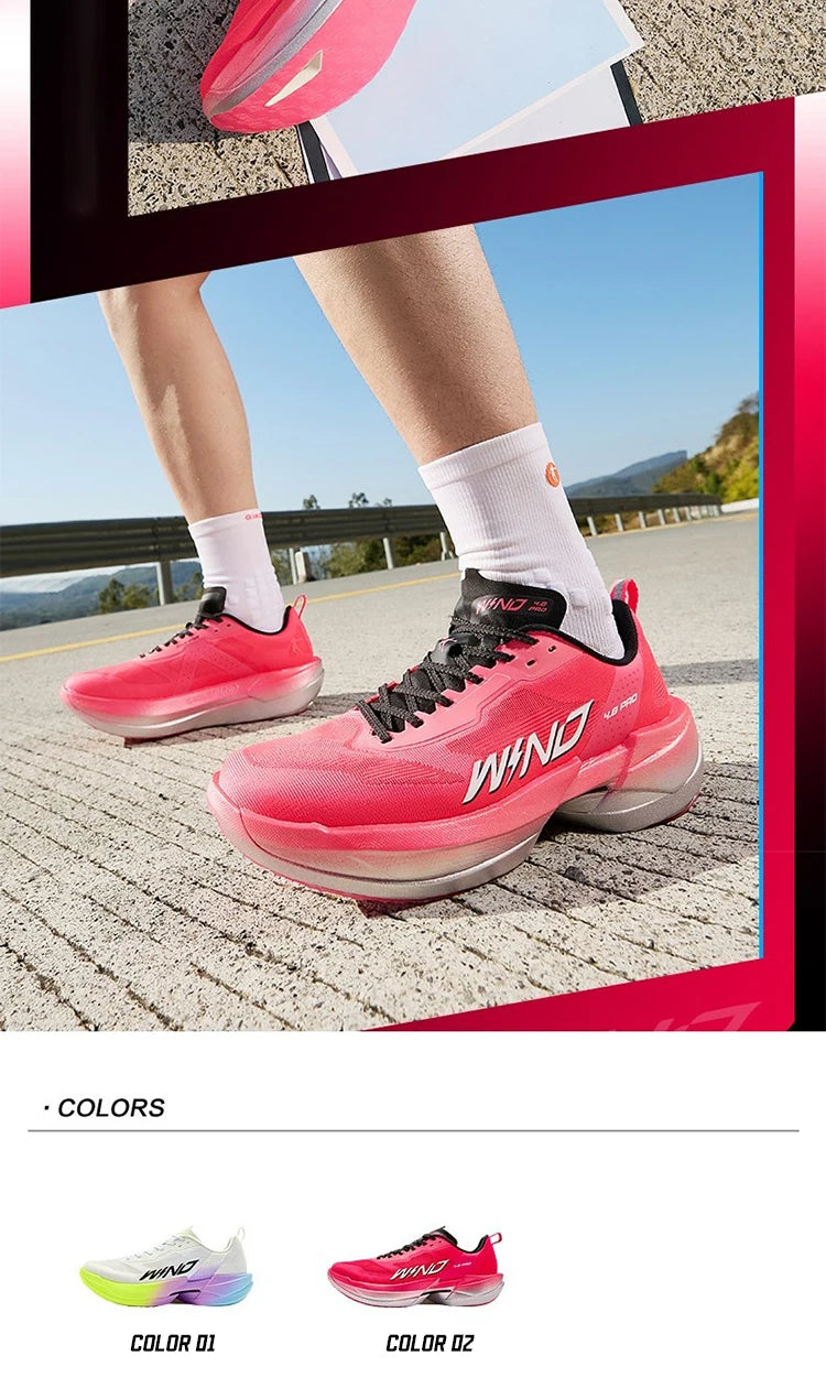 QIAODAN WIND 4PRO Carbon Plate Marathon Shoes for Men, Professional Racing Sneakers 2026, Breathable Running Sports Shoes QDB023262291