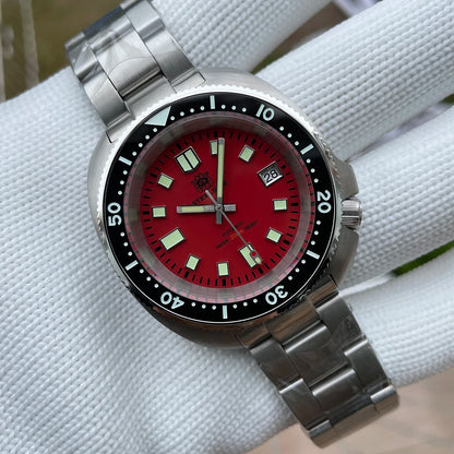 STEELDIVE New Arrival 44mm SD1974 Orange Dial Ceramic Bezel Super Luminous 200m NH35 Automatic Dive Watch with Milled Clasp